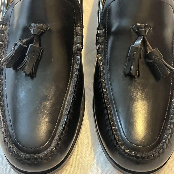 Leather Classics Men\'s Leather Tassel Loafers 10.5 Black Made In Mexico main image 6